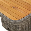 vidaXL szürke polyrattan és akácfa kerti asztal 80 x 80 x 71 cm