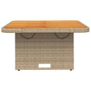 vidaXL bézs polyrattan és akácfa kerti asztal 80 x 80 x 71 cm
