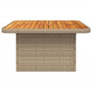 vidaXL bézs polyrattan és akácfa kerti asztal 80 x 80 x 71 cm