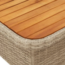 vidaXL bézs polyrattan és akácfa kerti asztal 80 x 80 x 71 cm