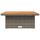 vidaXL szürke polyrattan és akácfa kerti asztal 110 x 110 x 71 cm