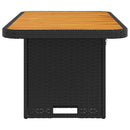 vidaXL fekete polyrattan és akácfa kerti asztal 90 x 55 x 71 cm