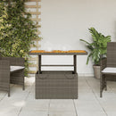 vidaXL szürke polyrattan és akácfa kerti asztal 90 x 55 x 71 cm
