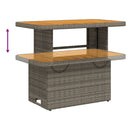 vidaXL szürke polyrattan és akácfa kerti asztal 90 x 55 x 71 cm