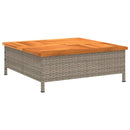 vidaXL szürke polyrattan és akácfa kerti asztal 70 x 70 x 25 cm