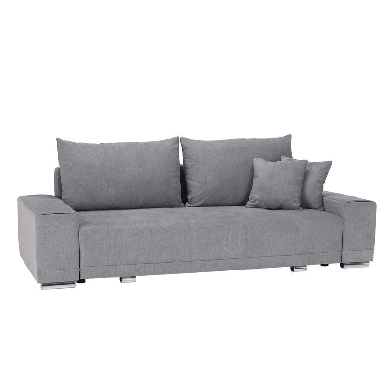 Kinyitható heverő, világosszürke, KEVAN BIG SOFA