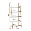 5 polcos állvány, fehér/természetes, KOEN TYP 3