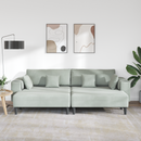 vidaXL Kanapé 3 pcs Világosszürke 250 x 188 x 76 cm Bársony