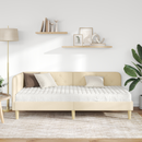 vidaXL Sarokágy keret Krém 100 x 200 cm szövet