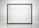 TMP IRON fürdőszobai tükör - FEKETE keret - szögletes - LED világítással - 85 x 68 cm