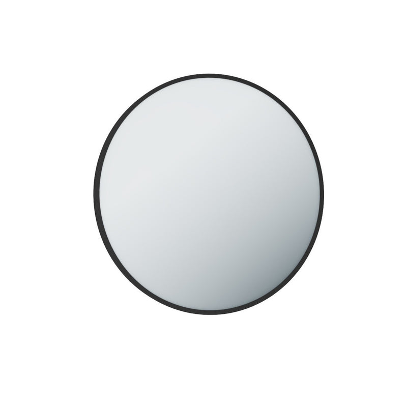 TMP IRON fürdőszobai tükör - FEKETE keret - kerek - LED világítással - 80 cm