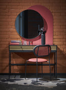 TMP IRON fürdőszobai tükör - FEKETE keret - kerek - 90 cm