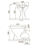 CeraStyle WC csésze - padlón álló - porcelán - ALSÓ kifolyású
