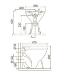 CeraStyle WC csésze - padlón álló - porcelán - mély öblítésű - HÁTSÓ kifolyású