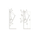 CeraStyle CITY - PISZOÁR - porcelán - HÁTSÓ vízbekötésű - szifonnal - 55 cm x 32 cm