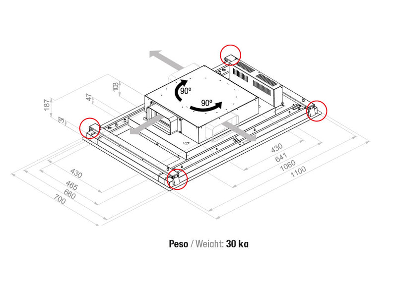 Pando E-217/110X70 fehér üveg ECO PLUS páraelszívó