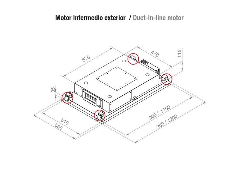 Pando E-297/950X560 CRISTAL BL 1130E mennyezeti páraelszívó