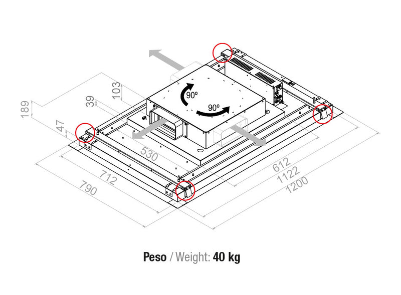 Pando E-221/120 BLANCA V.1130 ECO mennyezeti páraelszívó