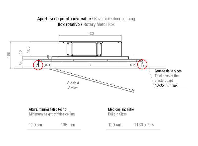 Pando E-221/120 BLANCA V.1130 ECO mennyezeti páraelszívó