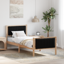vidaXL Ágykeret fejtámlával Barna és fekete 80 x 200 cm Tömör fenyőfa