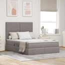 vidaXL Ágy tárolóval és matraccal Tópszínű 140 x 200 cm szövet