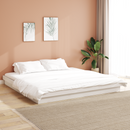 vidaXL Ágykeret Fehér 200 x 200 cm Tömör fenyőfa