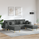 vidaXL Kanapé párnával 3 pcs Sötétszürke szövet