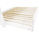 Ágy pótággyal, tűnyalábos fenyőfa, fehér, 90x200, GLAMIS