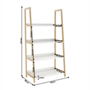 4 polcos állvány, fehér/természetes, KOEN TYP 2