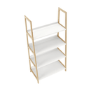 4 polcos állvány, fehér/természetes, KOEN TYP 2