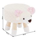 Zsámoly bárány alakban, Velvet szövet fehér/rózsaszín/természetes, LOLA