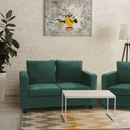 Teljesen kárpitozott heverő, 3-as ülés, smaragd szövet, LUANA