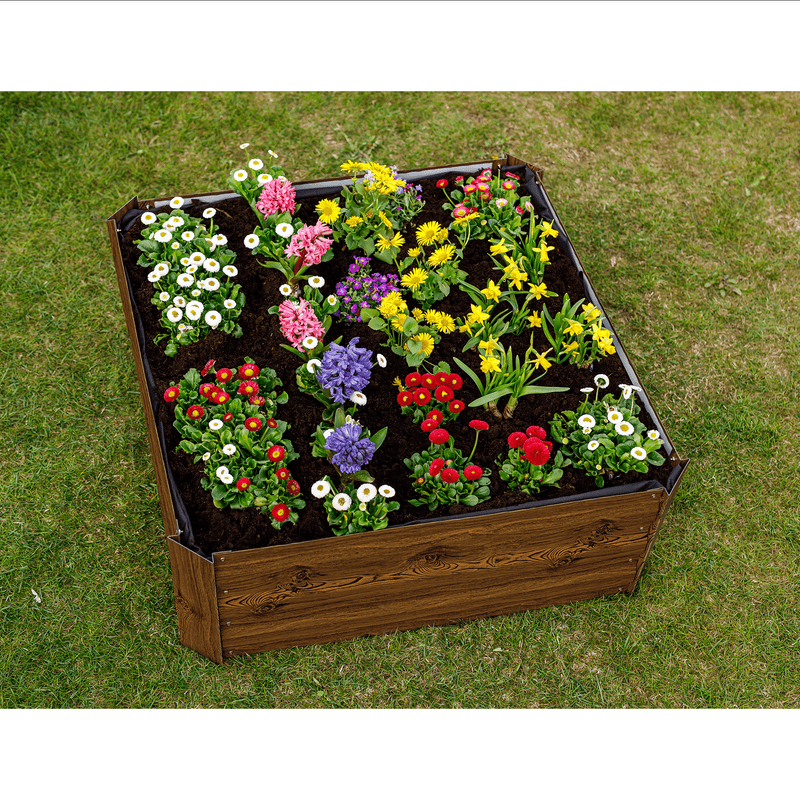 Magasított virágágy, barna, acél, NONKY TYP 3