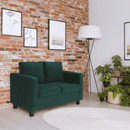 Teljesen kárpitozott heverő, 3-as ülés, smaragd szövet, LUANA