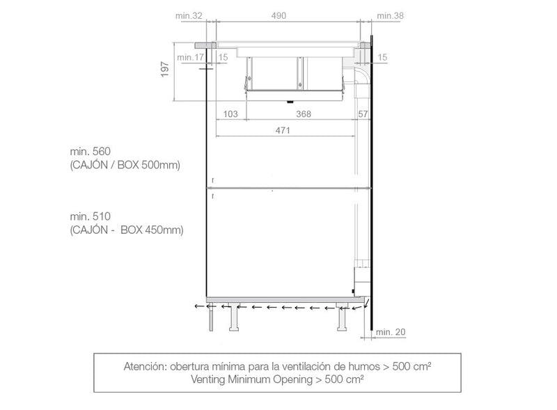 Pando E-391/78 + H60mm szellőző és kerámiaszűrős főzőlapos páraelszívó