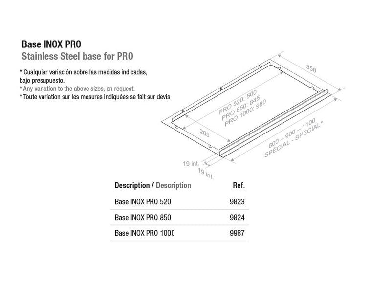 Pando PRO/100 inox beépíthető páraelszívó SEC PLUS