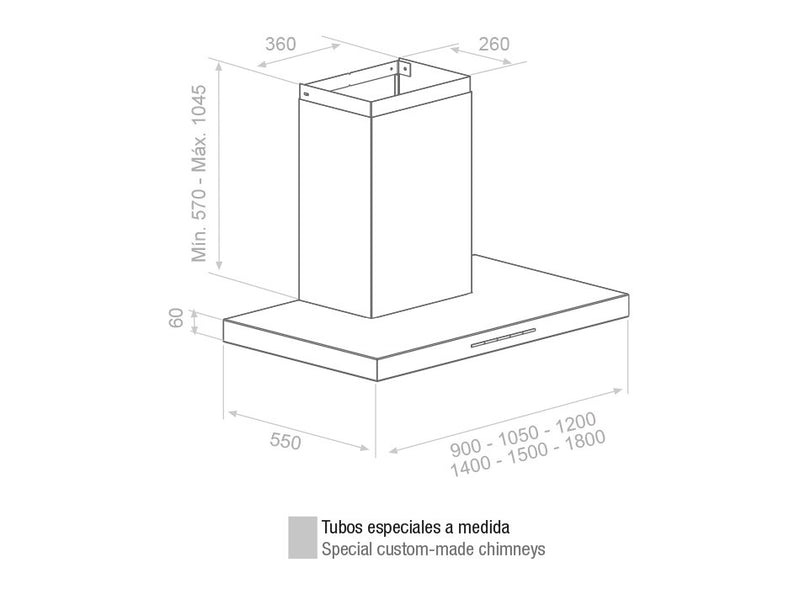 Pando P-861/90 fekete SATINADO V. SEC fali páraelszívó