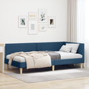 vidaXL Sarokágy keret fejtámlával Kék 80 cm x 200 cm Szövet és Plywood