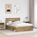 vidaXL Ágykeret fejtámlával Művészi tölgy 140 x 190 cm Faanyag