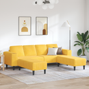 vidaXL Kanapé Világos sárga 250 x 188 x 76 cm Bársonyos szövet