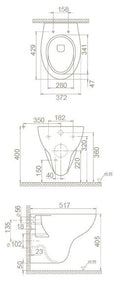CeraStyle LILA fali WC - mély öblítés