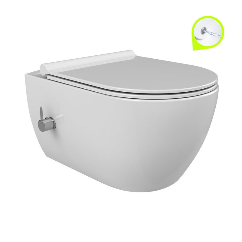 CeraStyle CITY fali WC - BEÉPÍTETT bidé funkcióval - rimless - perem nélküli - mély öblítés