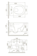 CeraStyle CITY fali WC - BEÉPÍTETT bidé funkcióval - rimless - perem nélküli - mély öblítés