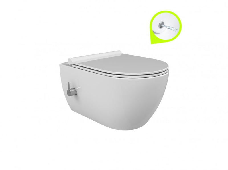 CeraStyle CITY fali WC - BEÉPÍTETT bidé funkcióval - rimless - perem nélküli - mély öblítés