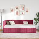 vidaXL Sarokágy keret fejtámlával Bordó 90 cm x 190 cm Bársony