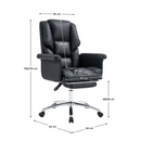 Irodai szék lábtartóval, fekete ekobőr, RODIK