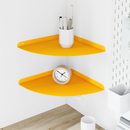 vidaXL Lebegő polc polcokkal 2 pcs Mustár sárga 30 x 30 x 2 cm