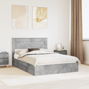 vidaXL Tárolós Ágy fejtámlával Beton Szürke 150 x 200 cm Faanyag
