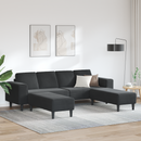 vidaXL Nappali Kanapé 3 pcs Fekete 250 x 188 x 76 cm