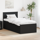 vidaXL Nappaliágy fiókkal fejtámlával Fekete 75 x 190 cm Faanyag